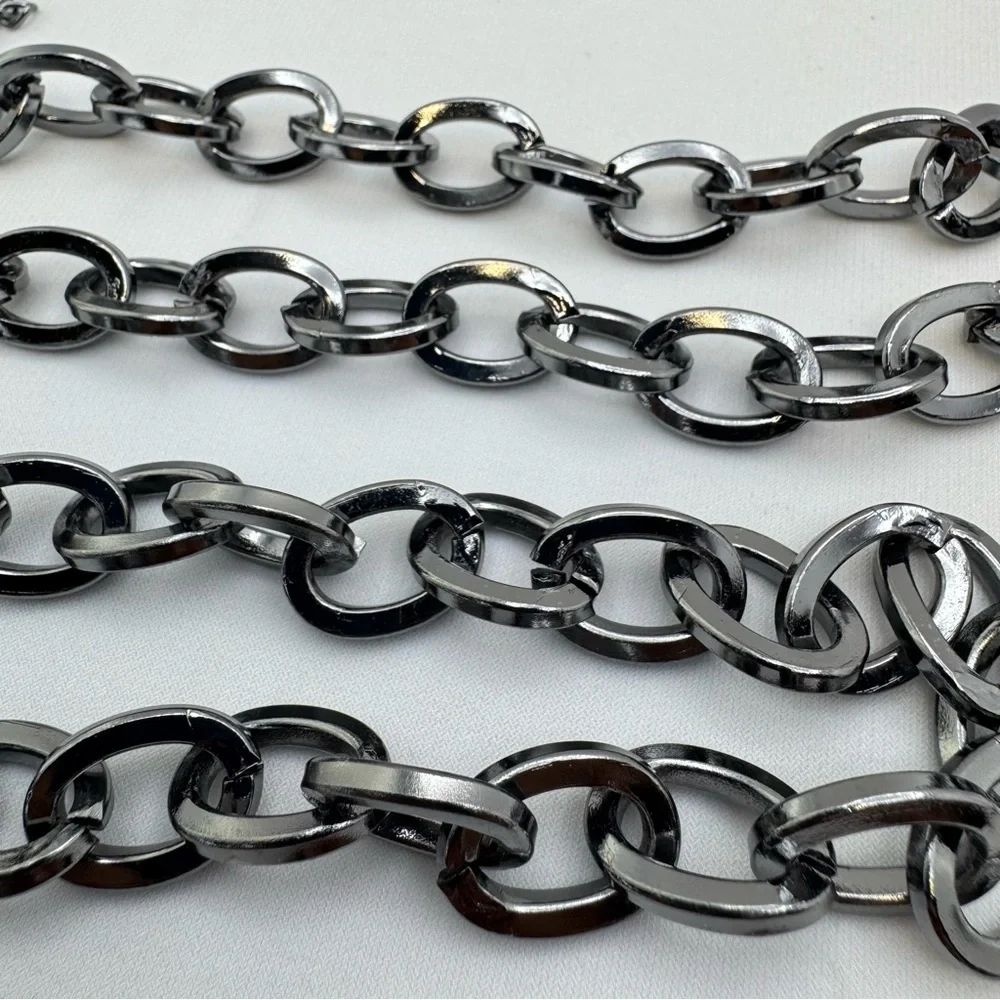 Gunmetal Chunky Chain Necklace Bold Modern Statement Link Necklace